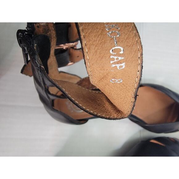 Jeffrey Campbell Sandal SZ 8 Niko Cap In Rosegold Kitten Heel Pointed Toe - Picture 13 of 14